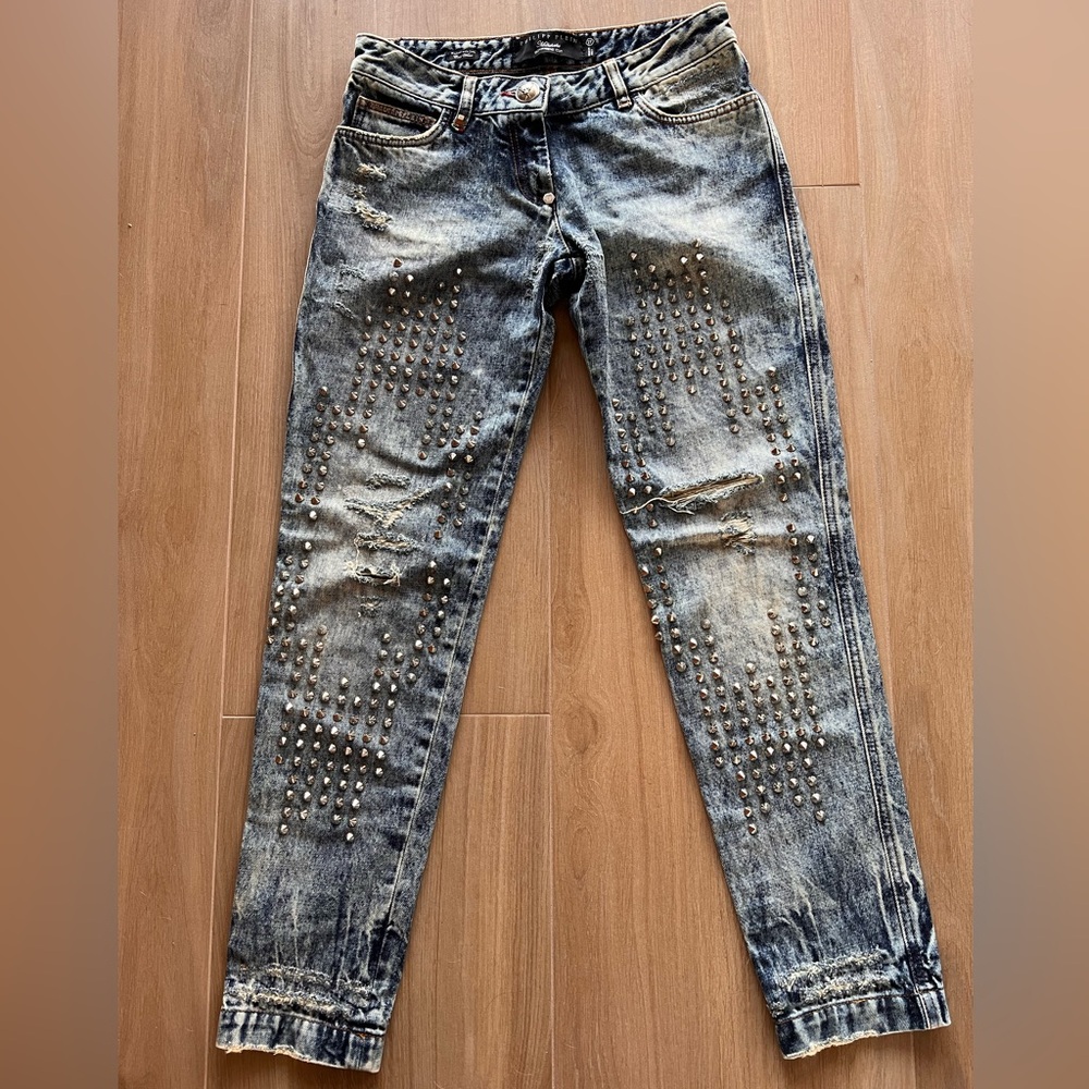 Philipp Plein Studded Boyfriend Jeans – Size 27 - Made in Italy